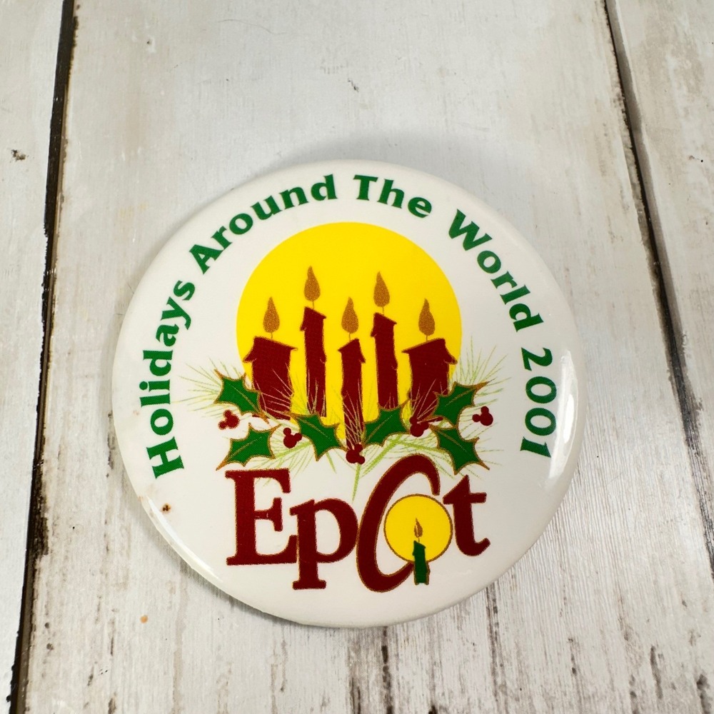 Epcot Holidays Around the World‎ 2001 Button Pin Disney Collectible